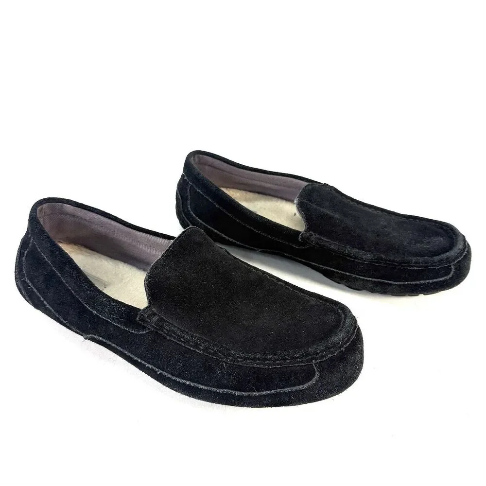 Ugg Australia Alder Black Suede 1003419 Men's Loafer Size 10 Slippers